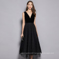 Ladies Sleeveless Deep V Beading Evening Dress